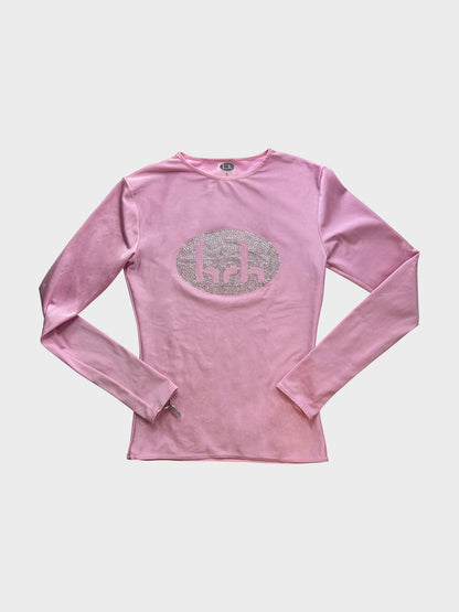 rash vest in petal with swarovski logo