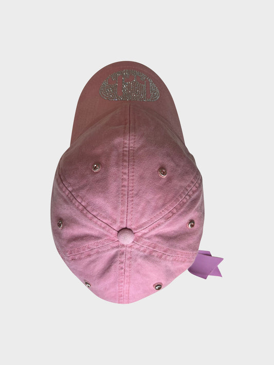 cotton cap in rose with swarovski logo