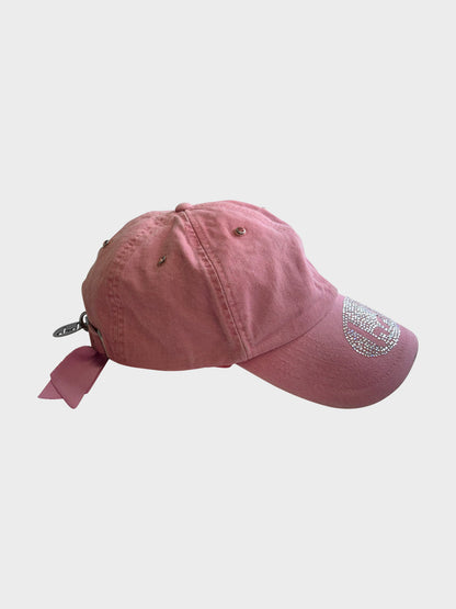 cotton cap in rose with swarovski logo