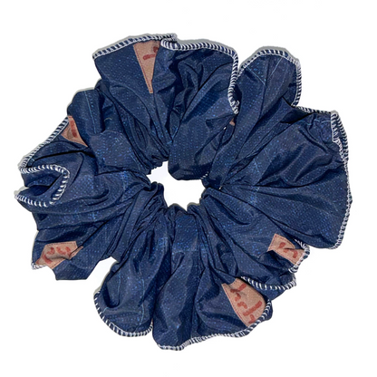 giant nylon scrunchie in denim