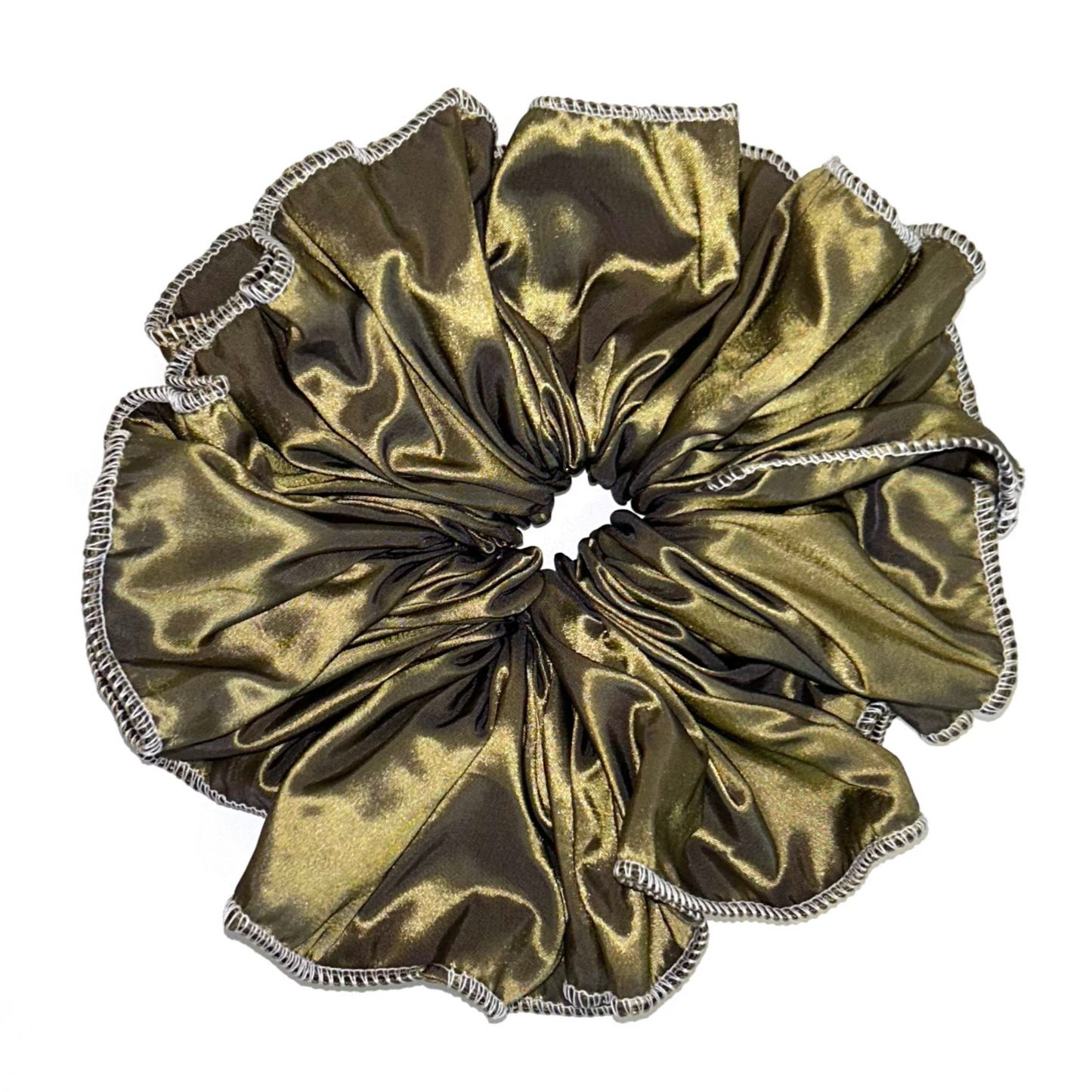 giant nylon taffeta scrunchie in swamp