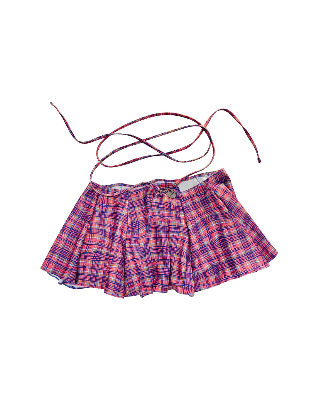 hrh mini wrap skirt in custom check