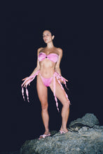 Load image into Gallery viewer, frilly seaweed tie-side bikini bottom in barbie
